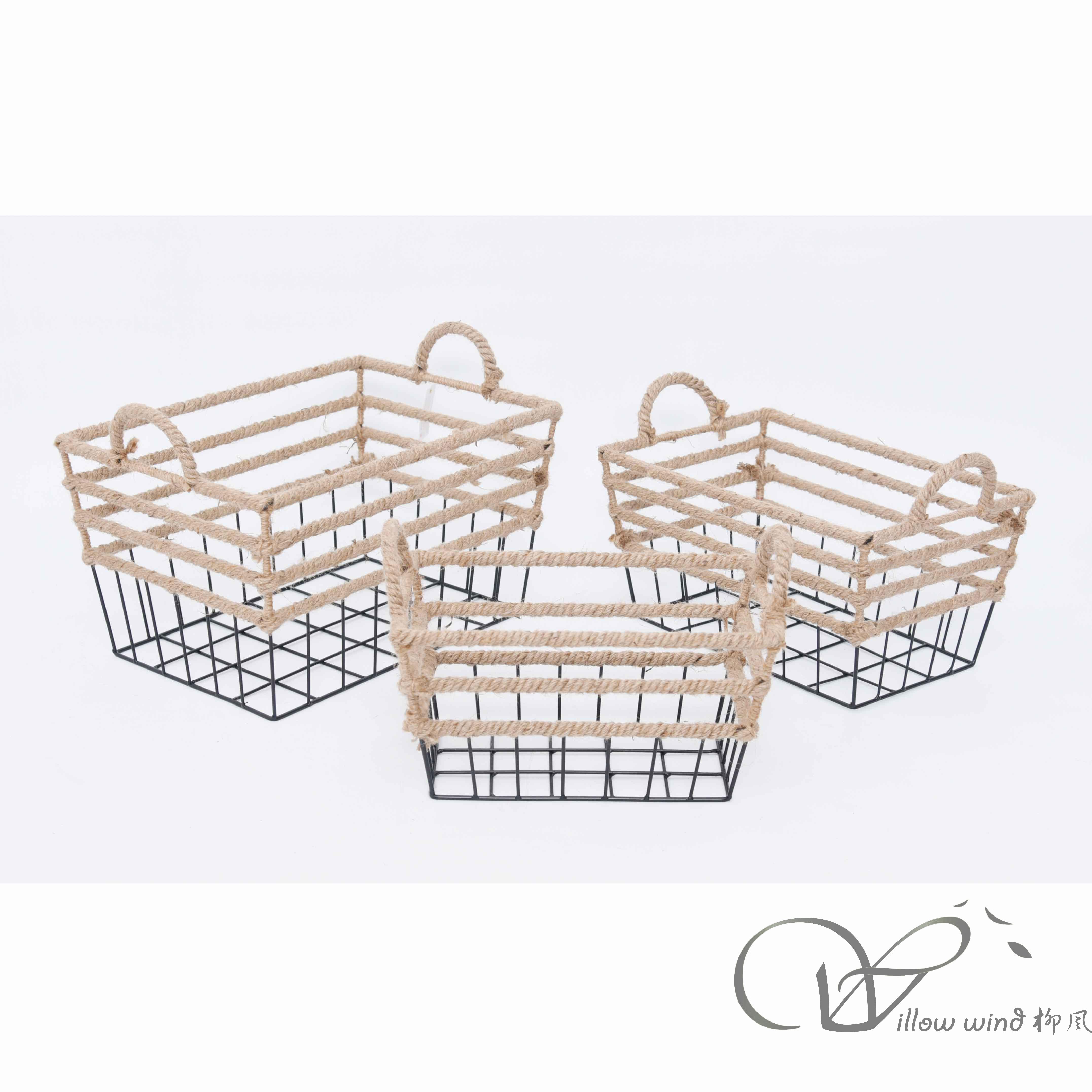 柳风收纳，客厅收纳柳编筐