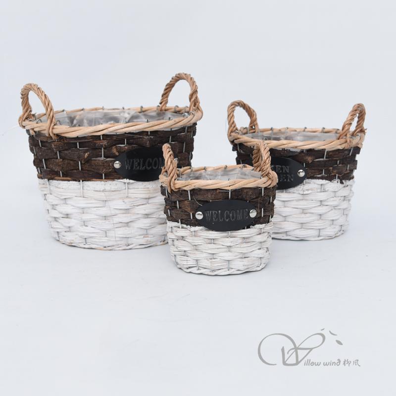 柳风收纳，客厅收纳柳编筐