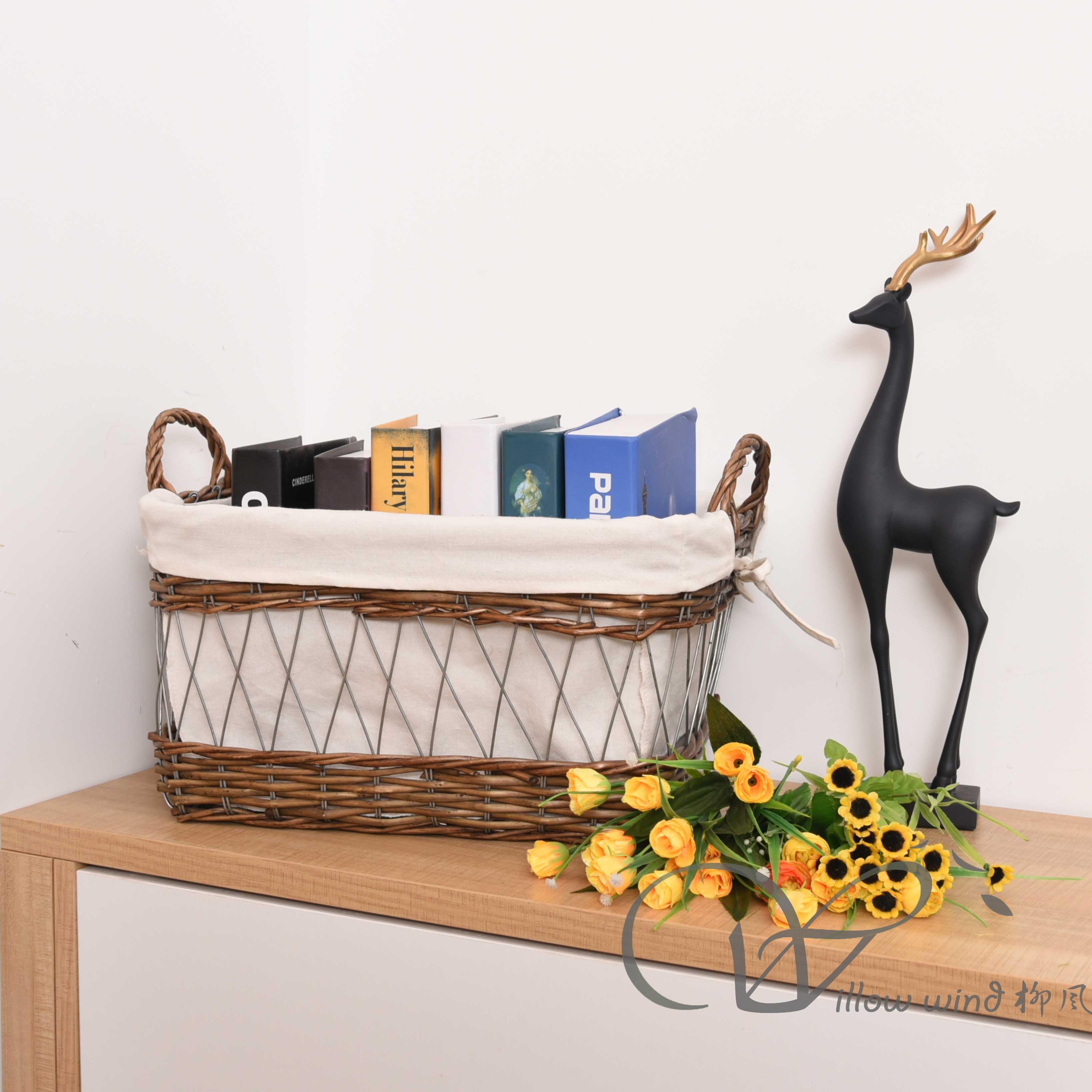 柳风收纳，客厅收纳柳编筐